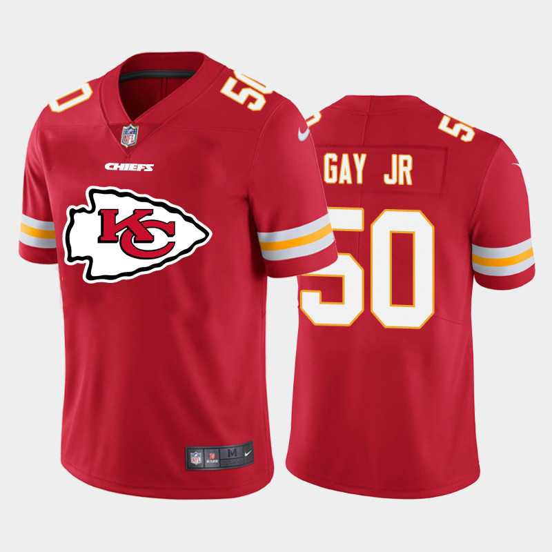 Mens Nike Kansas City Chiefs #50 Willie Gay Jr. Red Team Big Logo Vapor Untouchable Limited Jersey